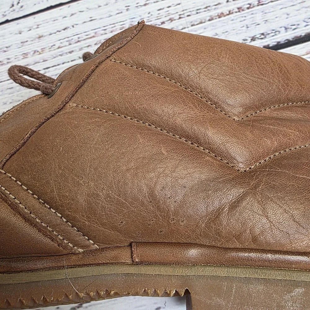 Florsheim Field Plain Toe Brown Leather Chukka‎ Boot Nubuck Mens 9.5 E Vibram
